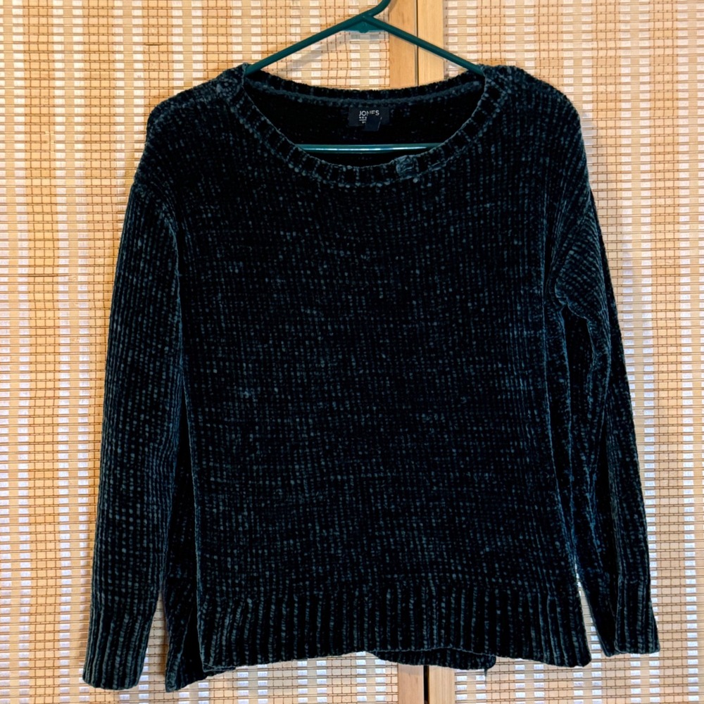 Jones New York Signature Green Chenille Sweater Crew Neck Small Whimsigoth
